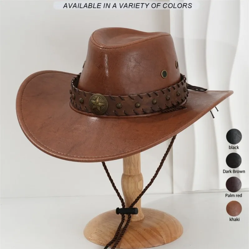 Men's and women's style personalized leather hats metal round stud belts racing motorcycles