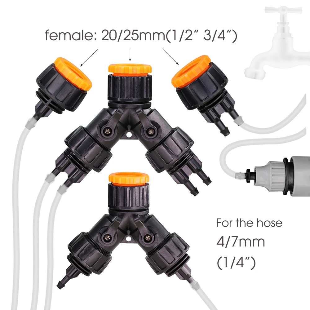 1/4 \'\'złączki do nawadniania kropelkowego przezroczysty wąż Tee równy łącznik króćca rura ogrodowa stawka regulowany zraszacz Adapter łącznika