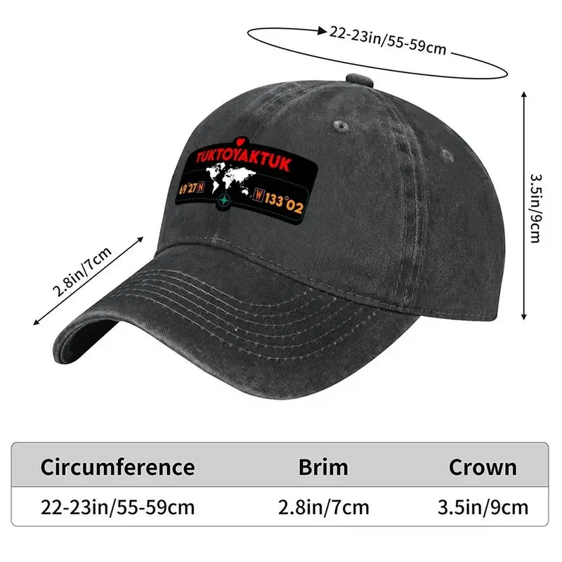 Vintage Western Hat Featuring a Tuktoyaktuk Map with GPS Coordinates And a Compass, Perfect As a Humorous Gift for Beach Outings