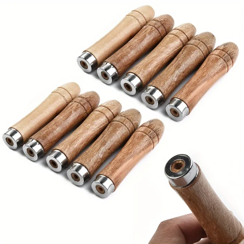 

5PCS Wooden File Handle - Ergonomic Replacement Handle for Rasps & Files, Solid Wood Grip