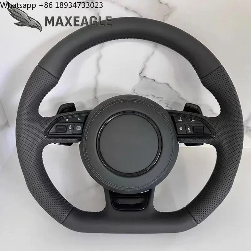Hand-stitched Full Leather Steering Wheel for Audis A6 A6L A4 A4L Q5 A3 Q3 Q7 B7 A8 R8 TT RS3 RS4 RS5 S3 S4 S5