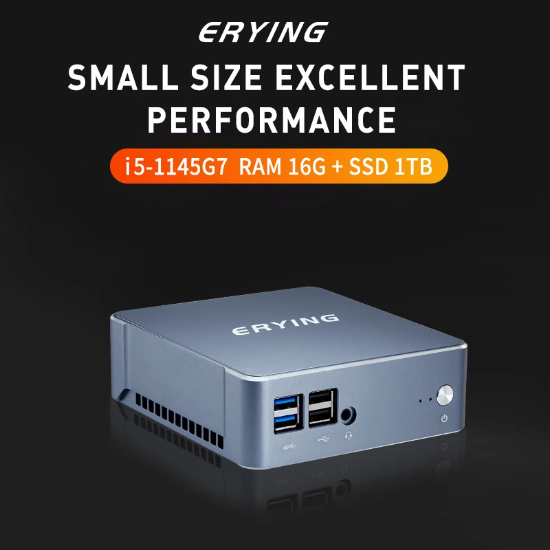 ERYING Mini PC i5-1145G7 MU05 + 16GB RAM + 1TB NVME SSD Set For Windows 11 Gaming Desktop Computer