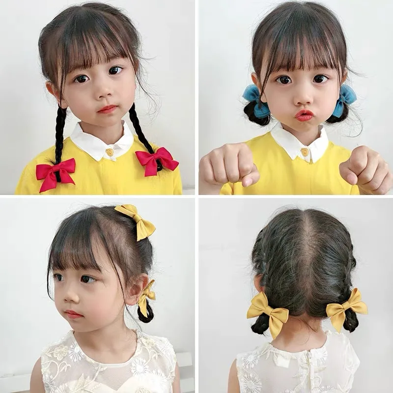 2PCS New Cute Bow Headgear Sweet Little Girl Hair Accessories Summer Girls Net Red Clips Baby Hairpins Children Hair Clips Gifts