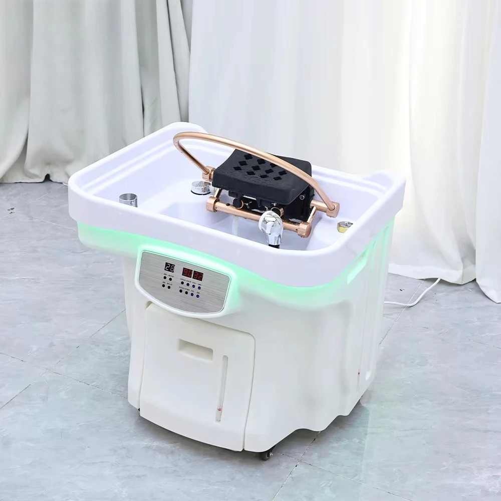 Beauty Salon Hair Wash Mobile No Plumbing Head Spa Sink With Water Storage Tank Removable Portable Shampoo Basin