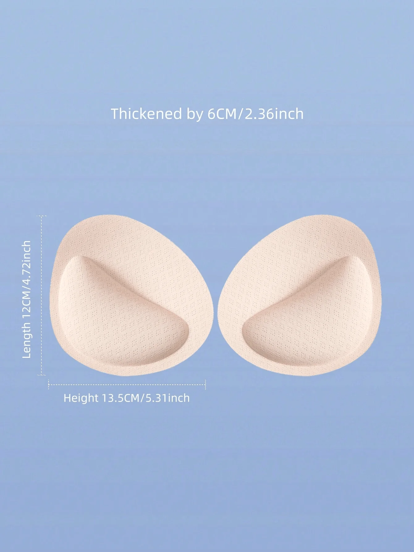 2pcs Detachable Washable Push up Breast Pad Thickened 6cm Underwear Cup Padded Bra Accessory for Increased Padding
