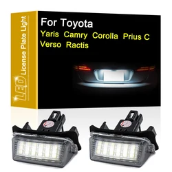 12V LED Number Plate Lamp For Toyota Yaris Camry Corolla Prius C Verso Ractis White License Plate Light Assembly