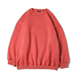Hoodies O Neck Men Sweatshirts Long Sleeve Pullover Sweatshirt Solid Loose Basics Casual 2024 Slight Strech Winter Sports