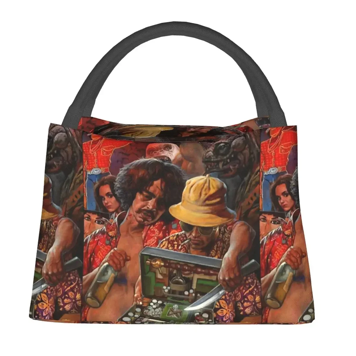 Fear And Loathing In Las Vegas Art Lunch Bags Insulated Bento Box Lunch Tote Picnic Bags Cooler Thermal Bag for Woman Children