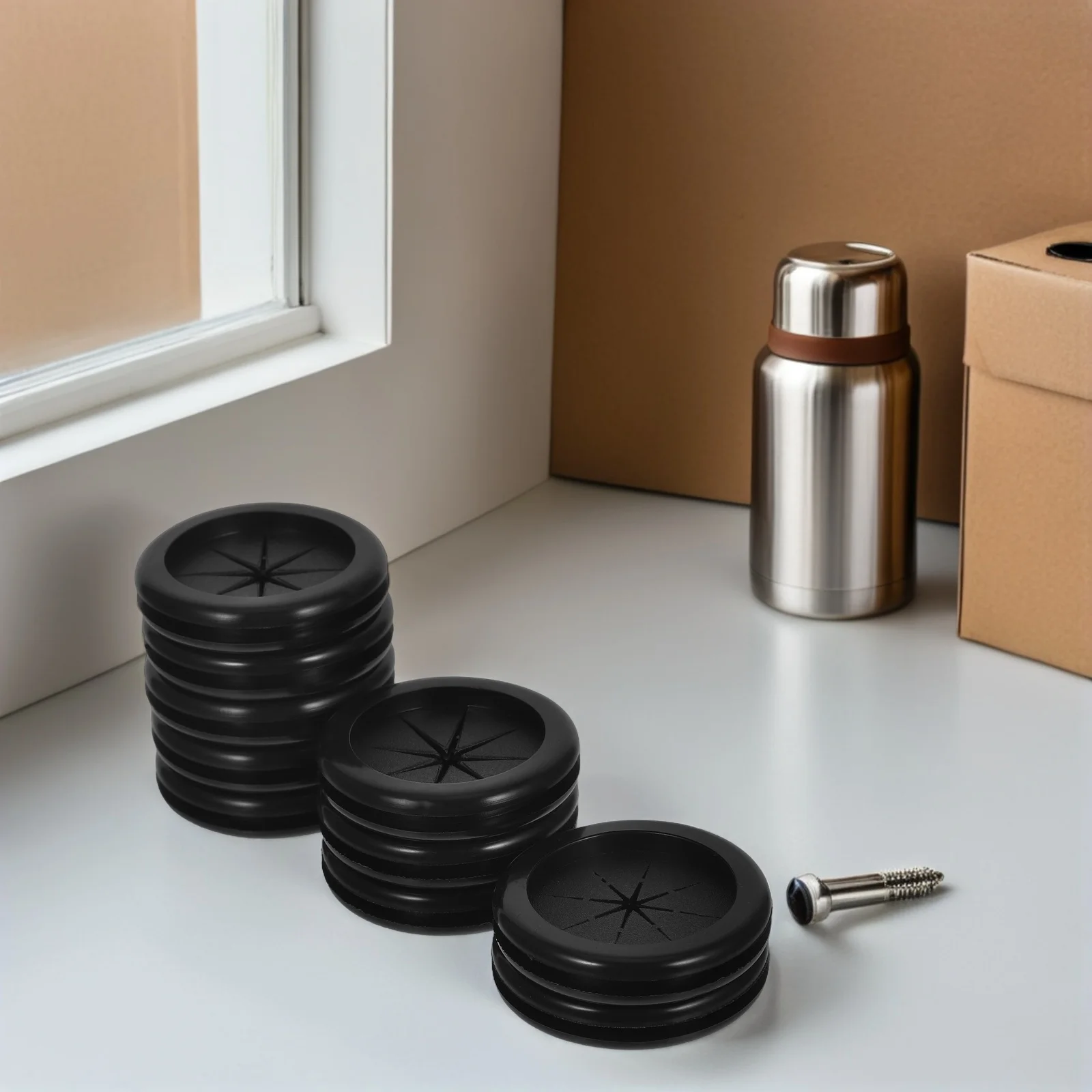 

10pcs Double Sided Rubber Grommet 35Mm Id Desk Cable Hole Cover For Cabinet Speaker Wires Tables Home Office Wire Protection