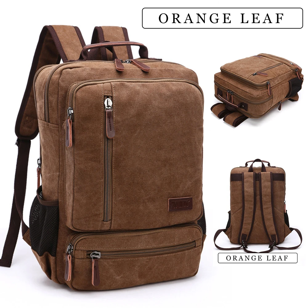 Vintage Canvas Backpack Men Large Capacity Travel Shoulder Bag High Quality Fashion Students Bag Male notebook Laptop Backpack