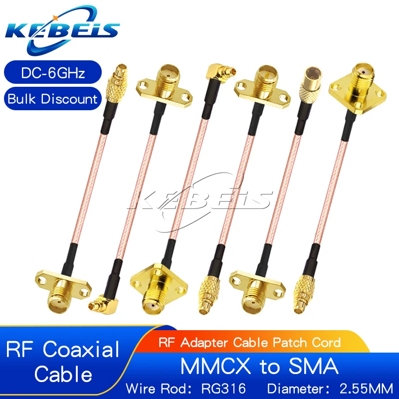 1PCS MMCX to SMA MMCX-JW Male Female to SMA Two hole Four hole Flange Panel Installation SMA/RPSMA RG316 Antenna Extension Cable