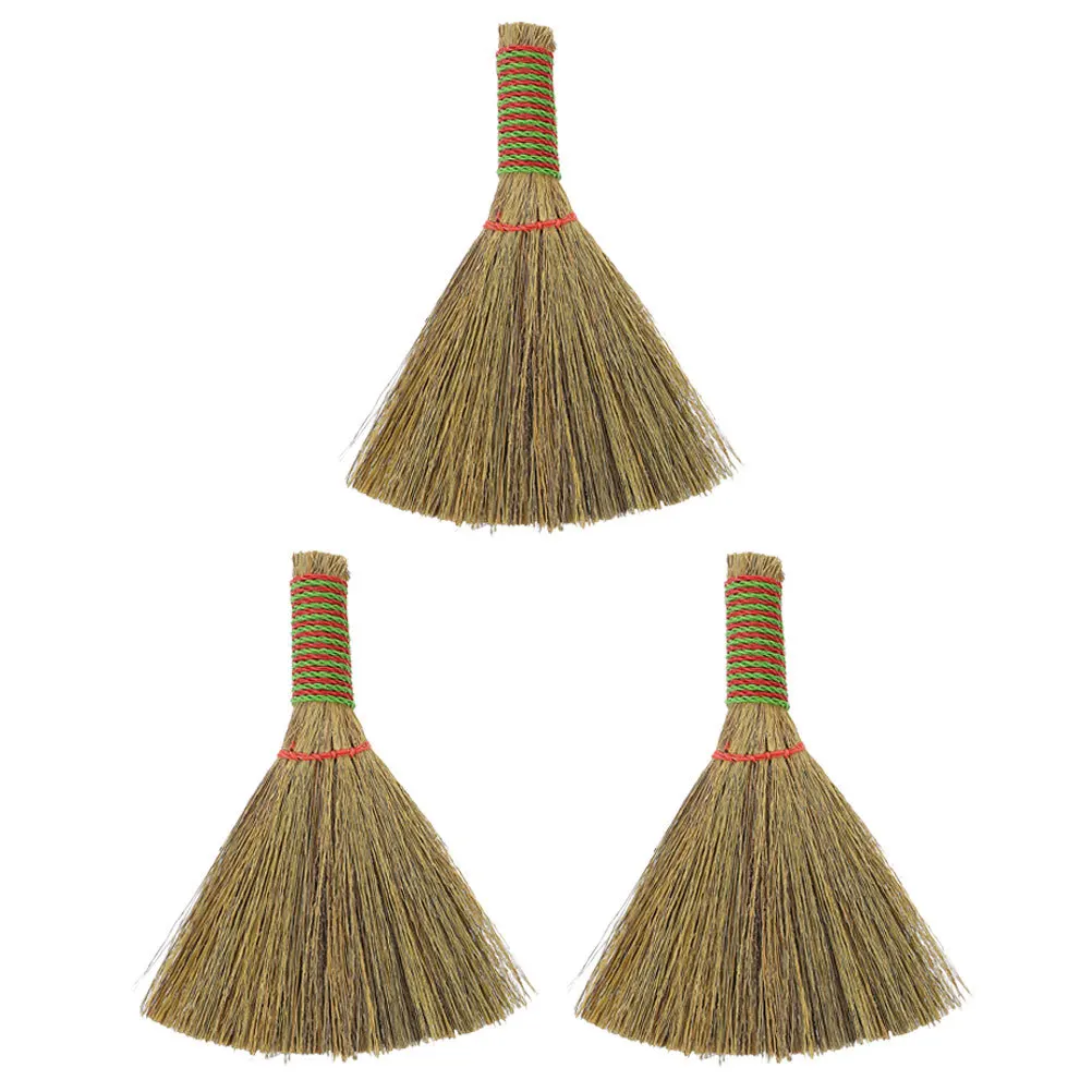 

3pcs Desktop Broom Small Cleaning Broom Short Handle Portable Dust Brush For Home Car Window Blinds Ceiling Fan Furniture
