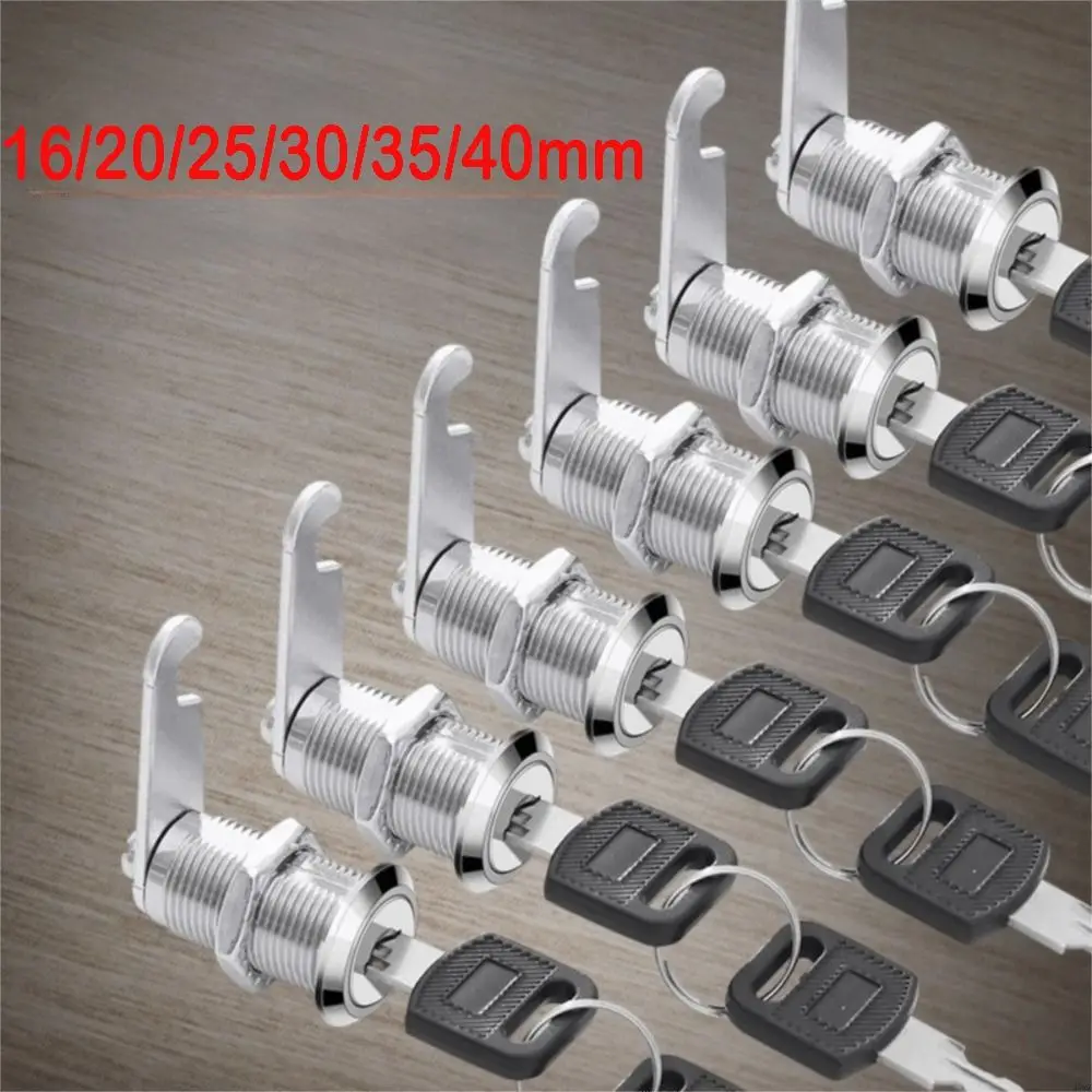 Practical Single Open Cabinet Lock Silver Metal Cabinet Cam Lock with 2 Keys Easy Replacement Drawer Lock Cupboard