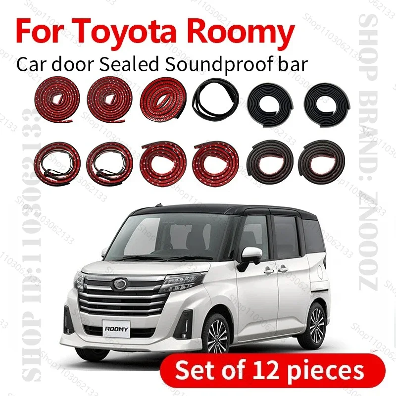 Car Door Seal Strip Rubber Double Layer Sealing Protector Soundproof Strip Dustproof Seal Strip 12 PCS Set For Toyota Roomy