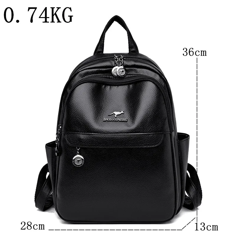 New 2024 High Quality Leather Women Backpacks Fashion Female Back Pack Ladies Shoulder Bag Ladies School Bag Travel Backpack