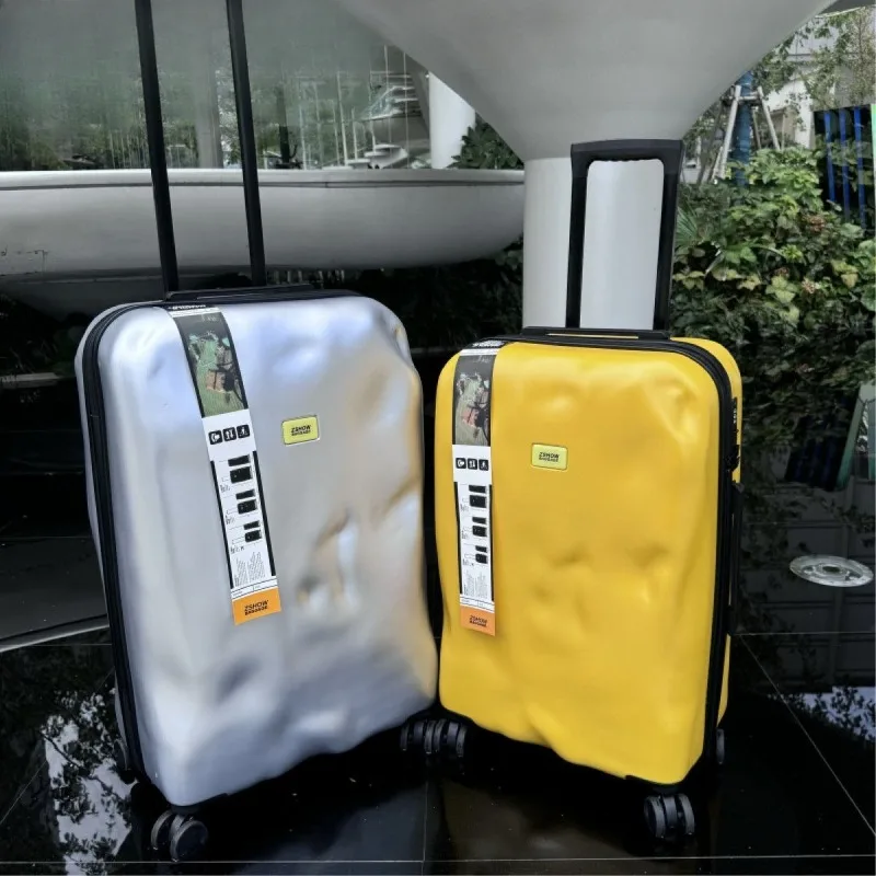 

Unique 20 24Inch Waterproof Luggage Trendy Textured Spinner Wheels Carry On Suitcase Business Travel Stylish Durable Travel Bag