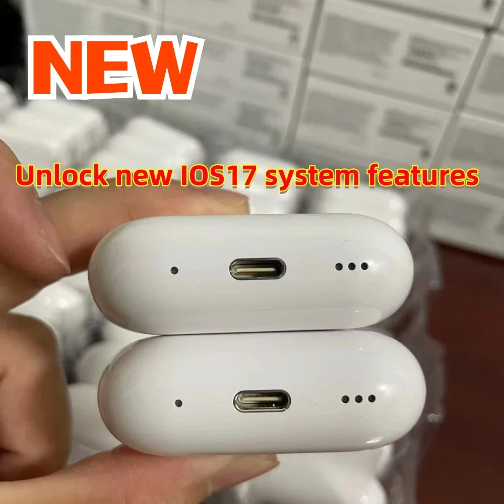 НОВЫЕ Bluetooth-наушники Pro 2, беспроводная зарядка с ANC, поддержка интерфейса IOS18 USB-C, оригинальная гарнитура для телефонов