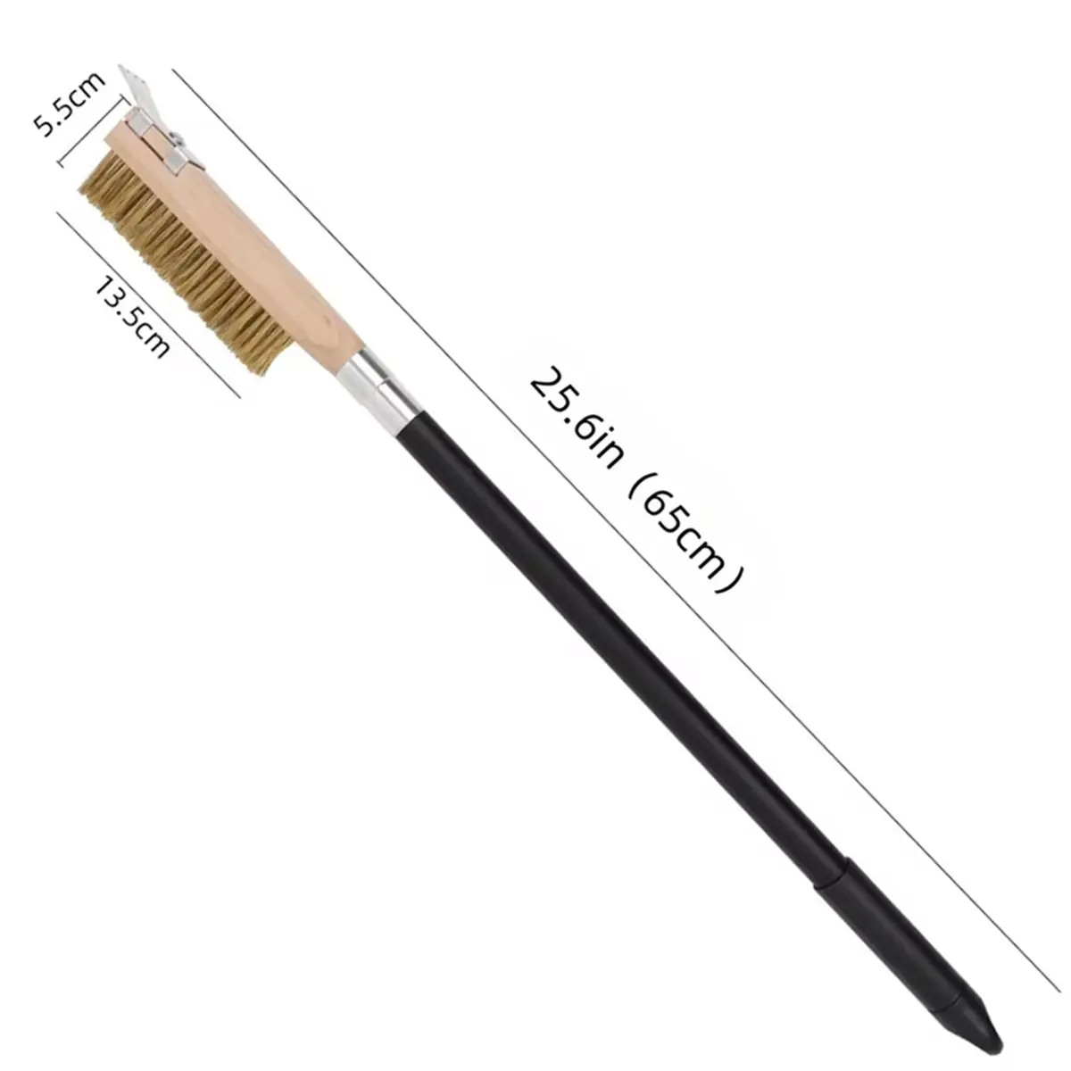 Pizza Oven Brush Copper Stove Brush Bristle Wood Long Handle Grill Cleaning Oven Brush for Small Oven Kitchen Tool