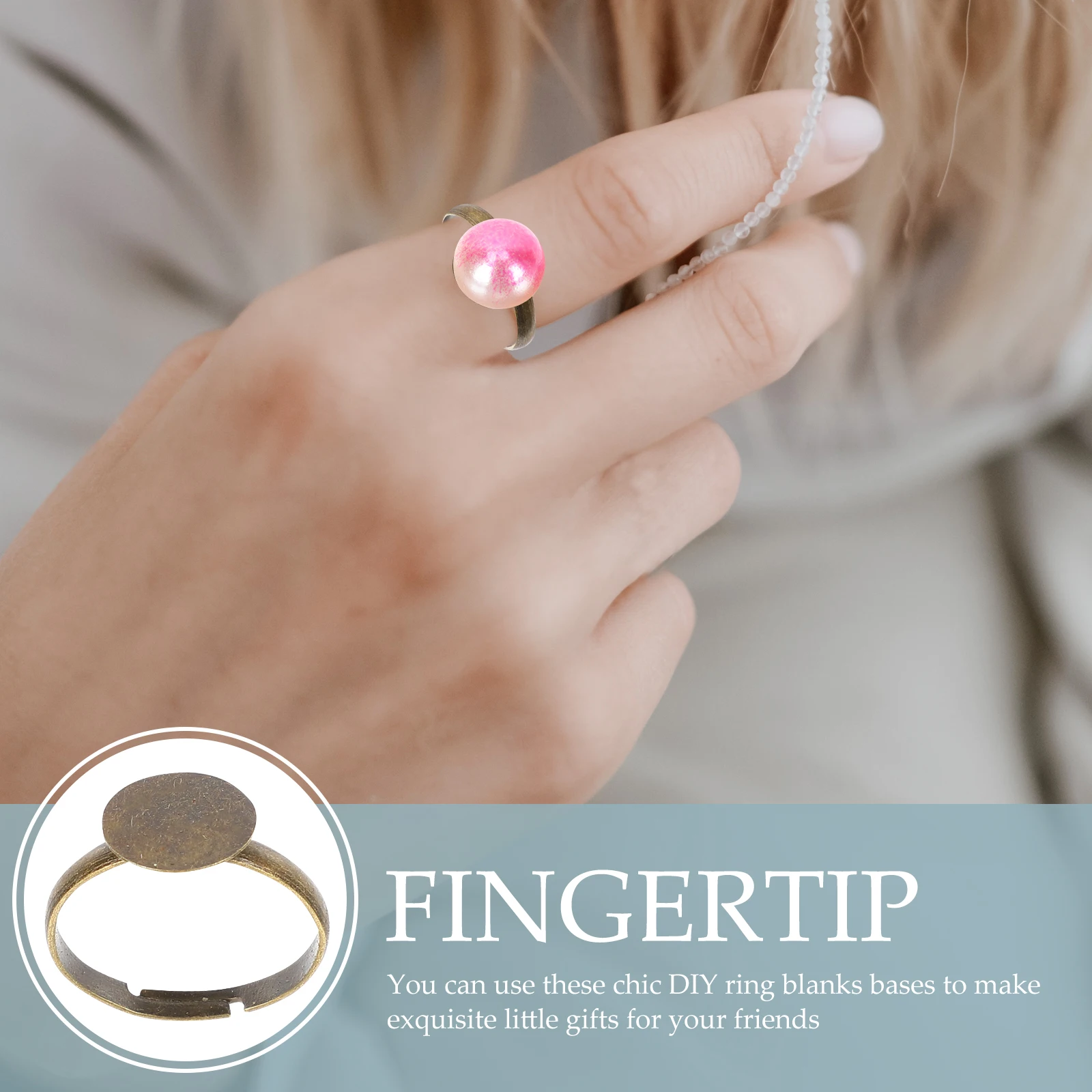 100 قطعة الفراغات قابل للتعديل سبيكة لتقوم بها بنفسك قاعدة لصنع المجوهرات الحرف دائم حلقة النتائج لوازم حلقة صنع المواد #5