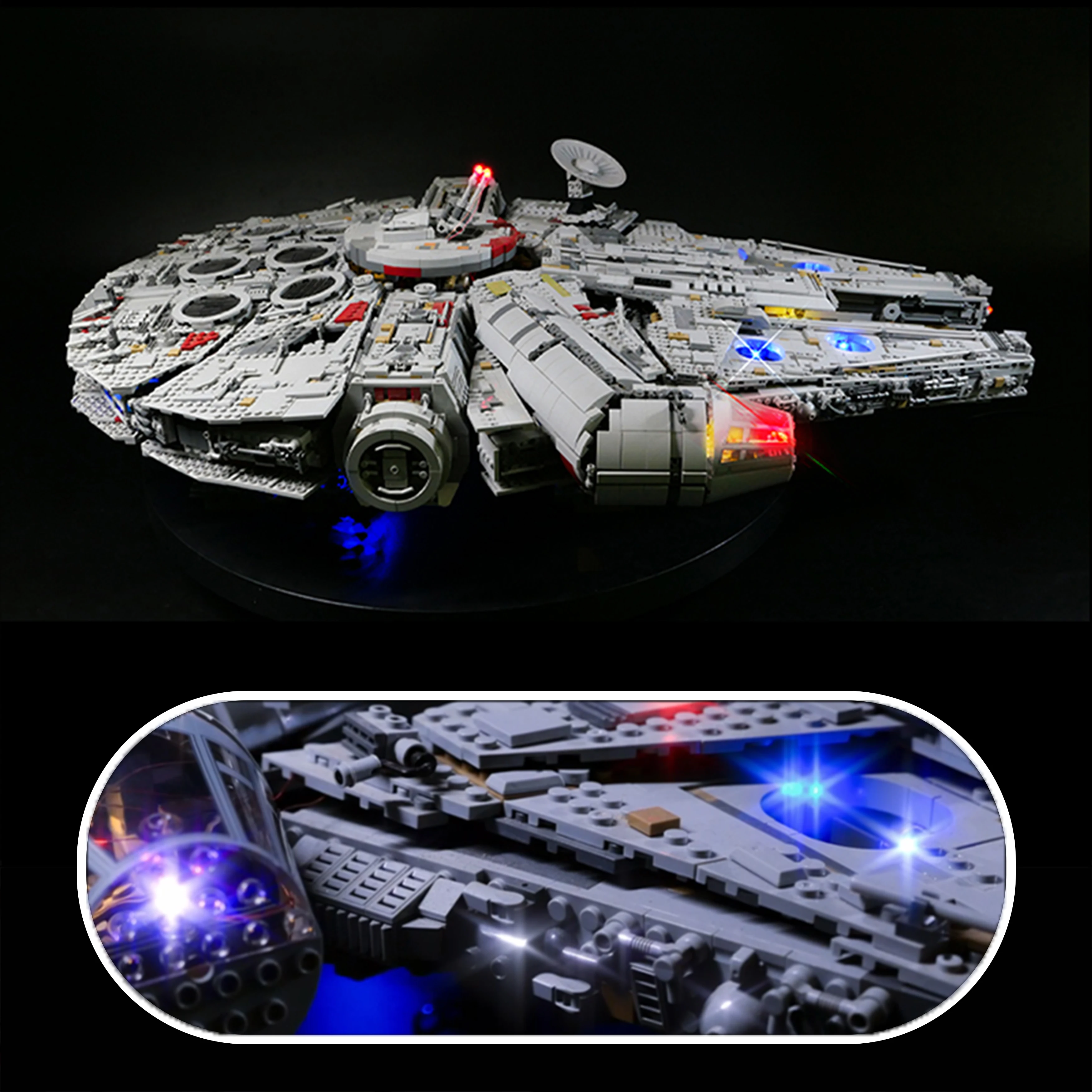 LED Lighting Kit Compatible with 75192 Ultimate Space Freighter Starship Building Blocks Model Decorative Light Set for Display