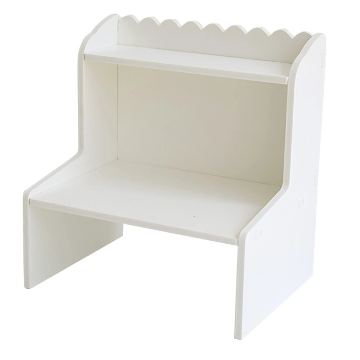 

30 * 28.5 * 22cm White Household Table Cosmetic Movable Double-Layer Storage Shelf-1PCS