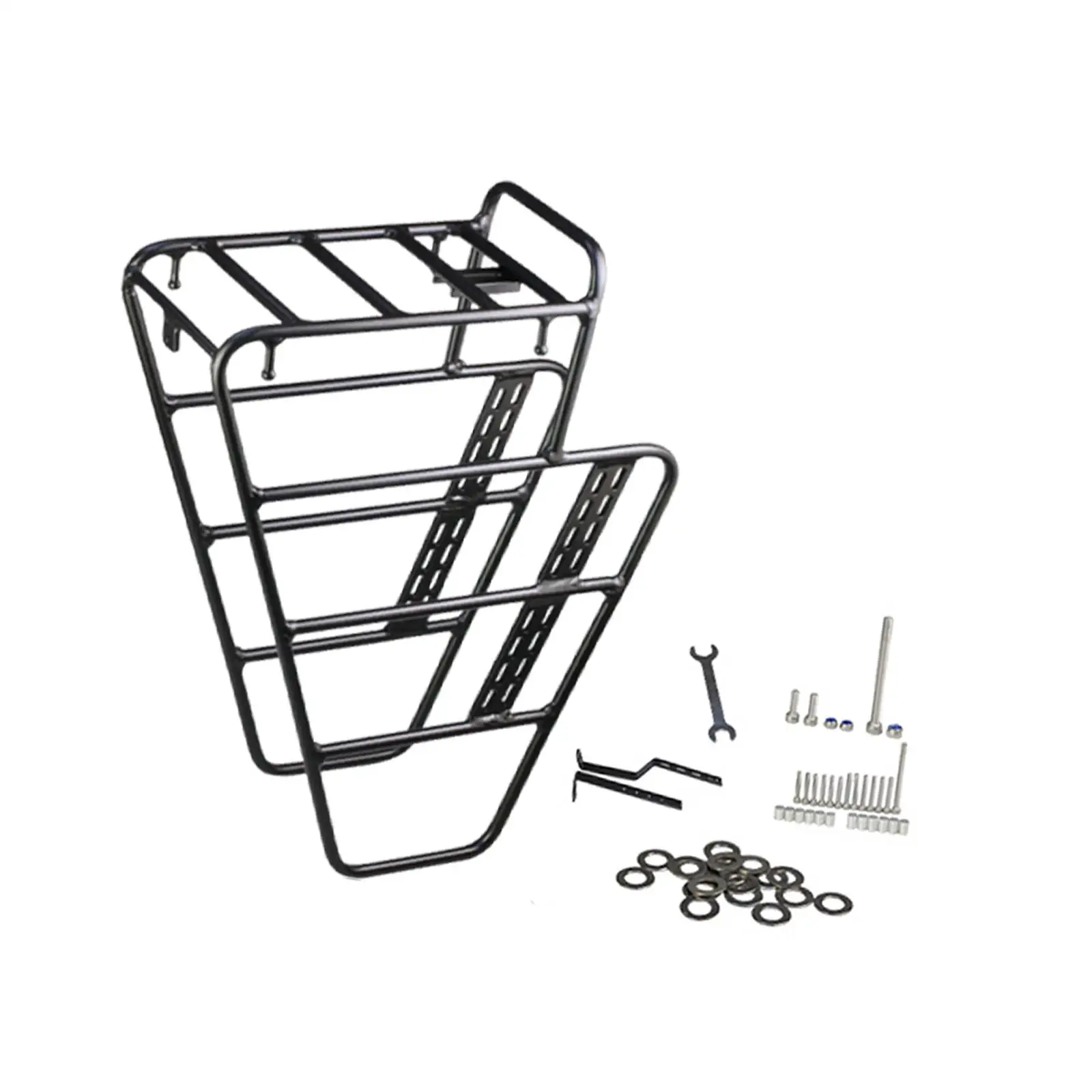 

Устойчивая передняя велосипедная багажная полка-держатель из металла для велосипедного снаряжения и дорожных аксессуаров