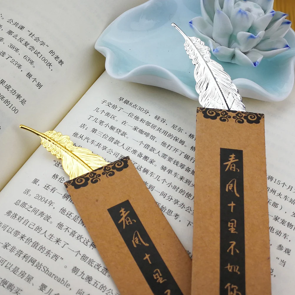 

6 PCS Silver-plated Bookmark Black Metal Bookmarks with Hole Rose Golden