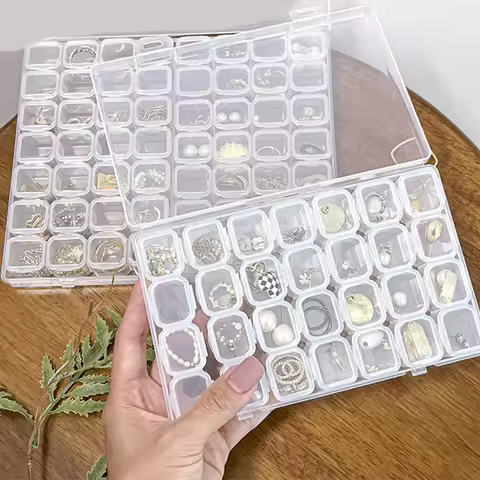 56/28Grid Small Jewelry Storage Box Can Be Used To Store Beads Nail Art Tools and Empty Plastic Storage Containers