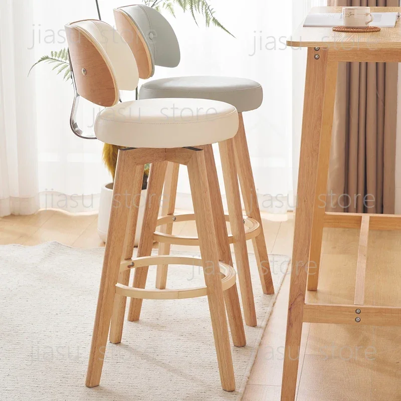 Aesthetic Reception bar stools Antique Display Service Japanese Balcony wooden stool Designer silla de bar Living Room Furniture
