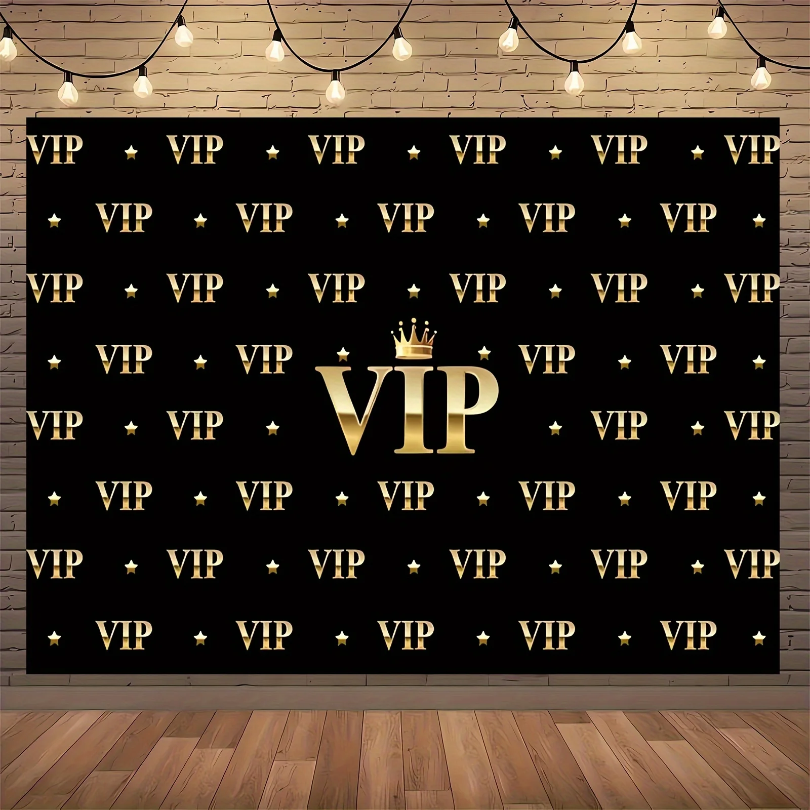 VIP Royal Crown Black Gold Tapestry Graduation Ball Birthday Party Banner Studio Decoration Photography Background - view 6