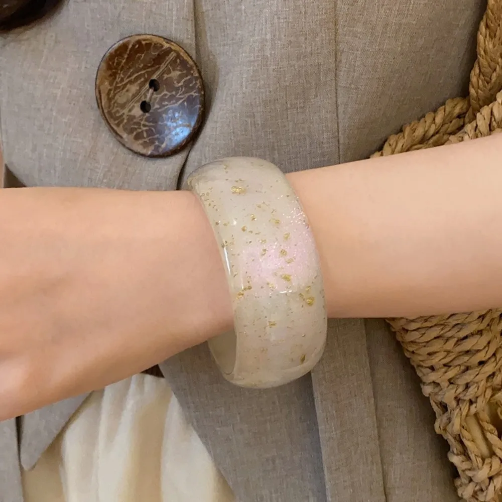 Harz-Aurora-Dopamin-Armreif, Smudging-Kreis, geometrisches Damen-Armband, Minderheiten-Design, europäisch-amerikanischer Retro-Stil, Handring – Detail 7