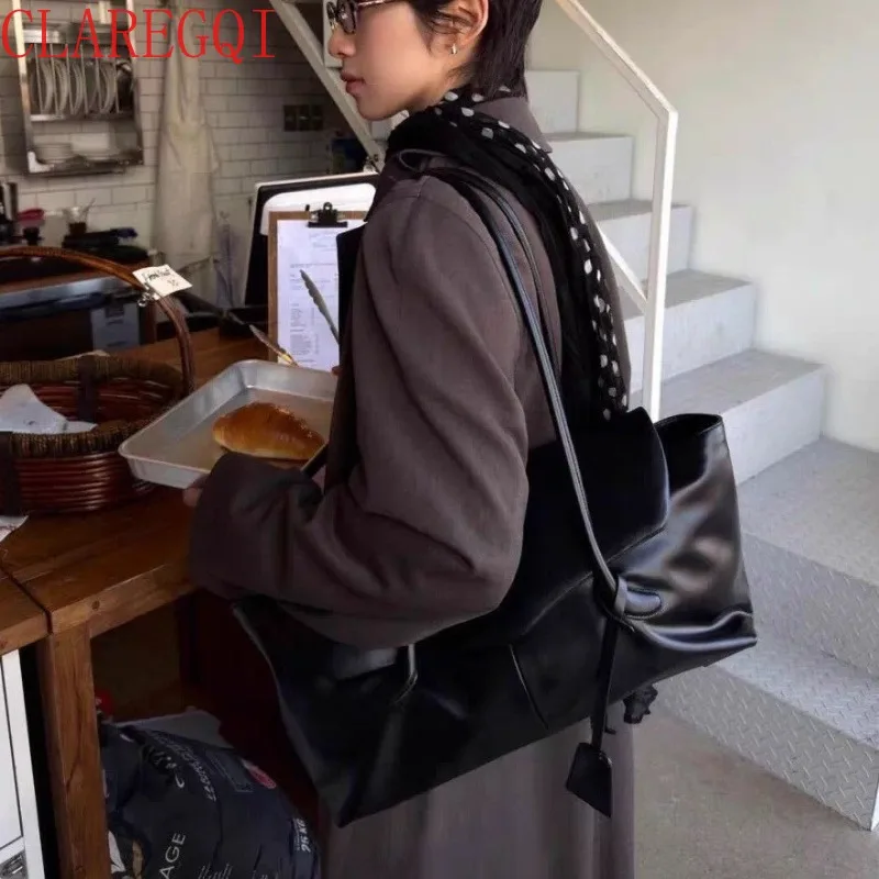 CLAREGQI New Model Fashion Cattle Hide Shoulder Bags For Women Relaxed And Simple Leather Bags Women Large Capacity Handbagger