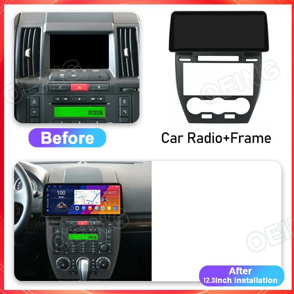 4G QLED Screen Android For Land Rover Freelander 2 2007 - 2012 Car Stereo Multimedia Video Player Head Unit Carplay Auto GPS TVT