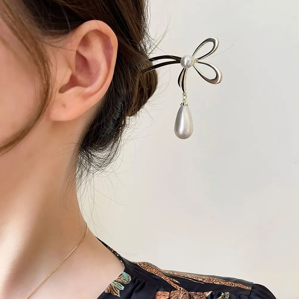 

Temperament Delicate High-End Sense Bow Jewelry Braiding Styling Tool Korean Style Hairpin Hair Fork Women Hair Stick Headwear