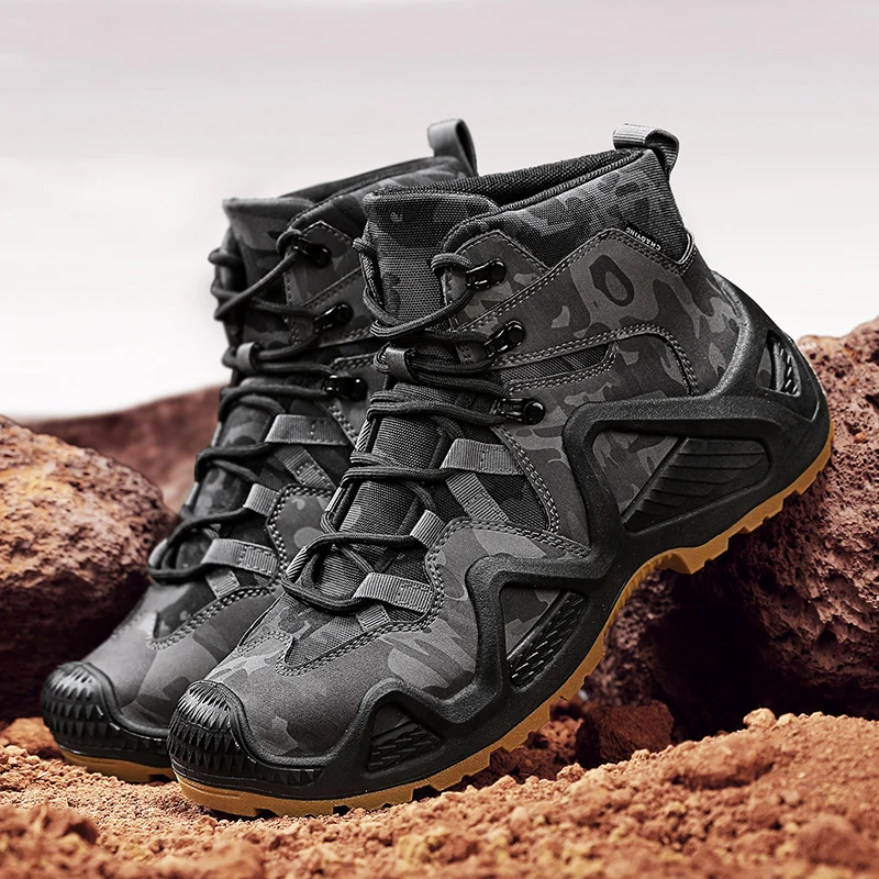 Outdoor Mens Walking Sneakers Men Hunting Trekking Camping Mountaineering Winter Work Boot Lightweight Breathable Climbing Shoes