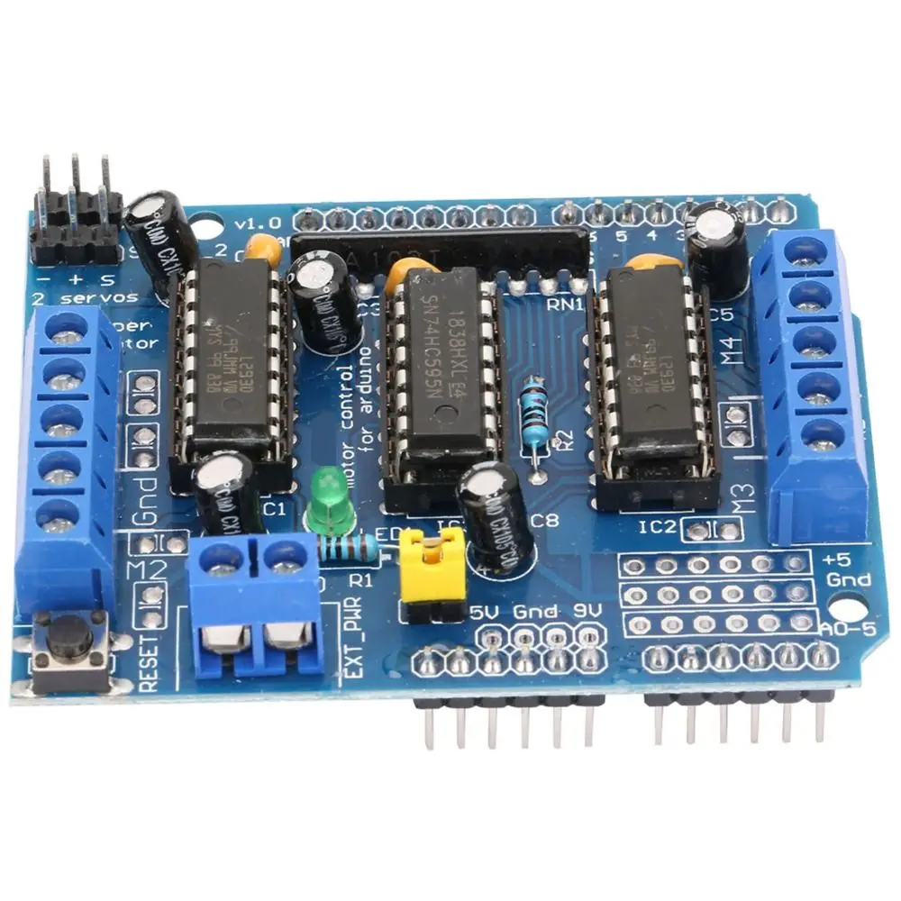 L293D Motor Drive Shield Expansion Board 4 H‑Bridges 0.6A Peak 1.2A Motor Drive Shield Board 4.5-36V Motor Drive Shield Module