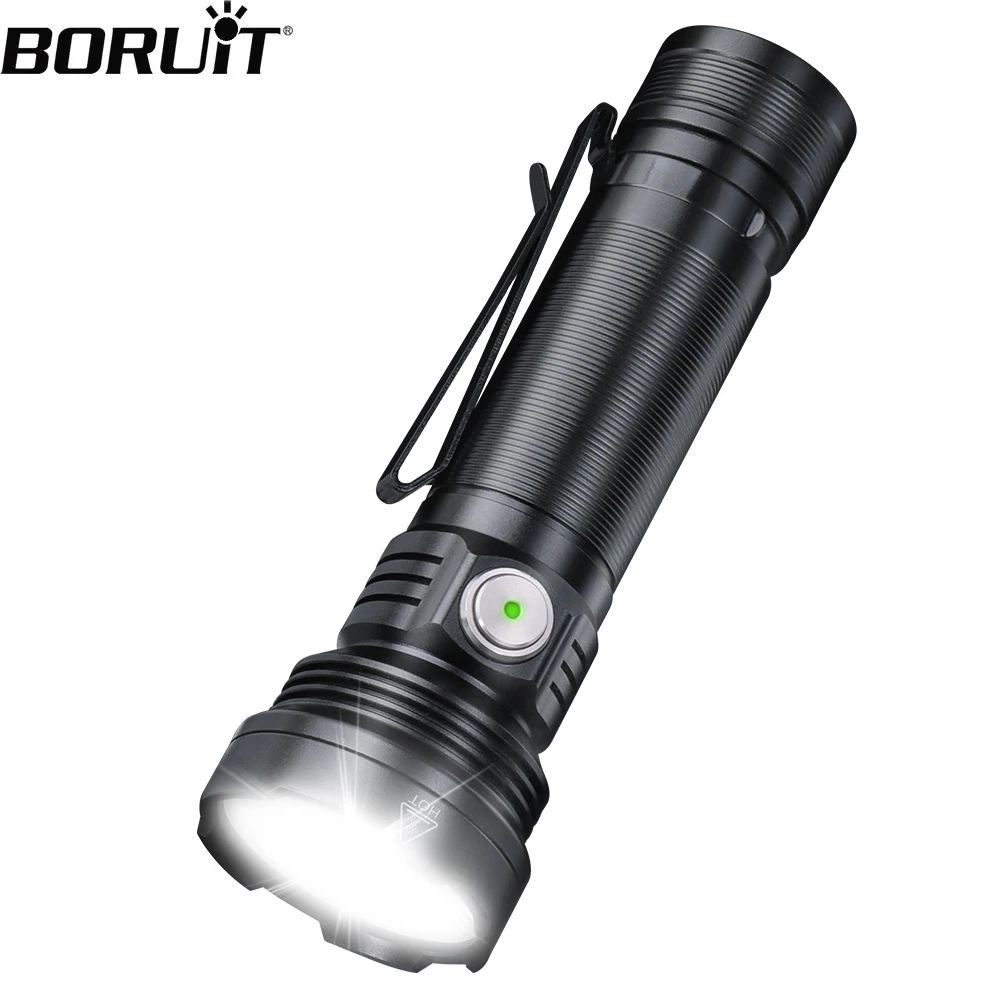 

BORUiT ET28 Супер яркий светодиодный фонарик 2500LM Тактический фонарик Type-C Перезаряжаемый 18650/21700 Фонарь для кемпинга и пешего туризма