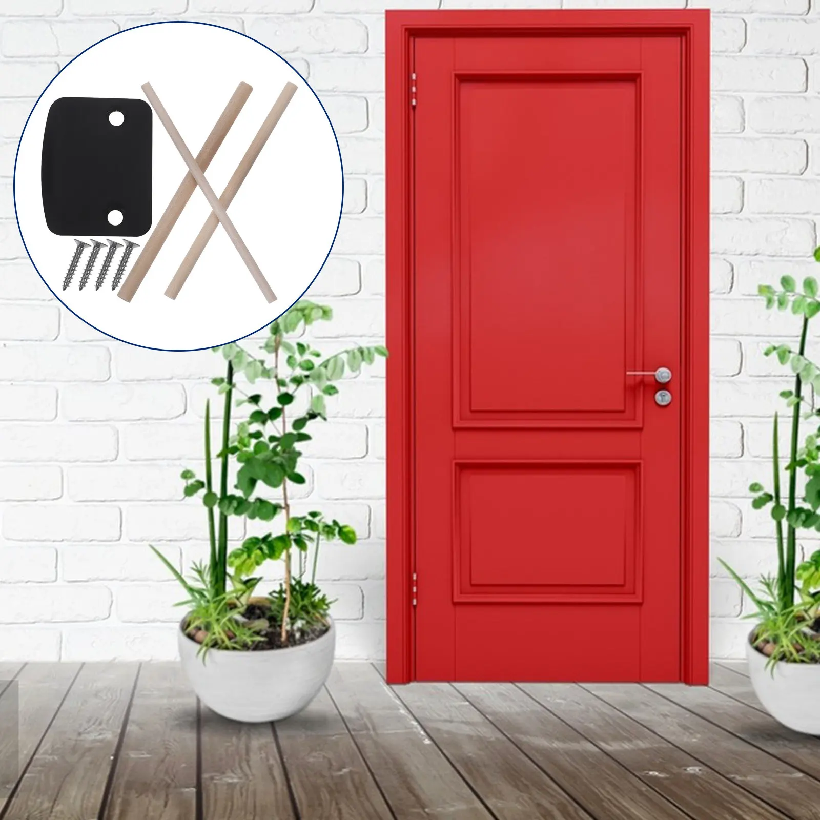 D-Type Door Hole Filler Plate Kit – Impact Repair, Strike Plate Cover & Deadbolt Reinforcement for Exterior Doors