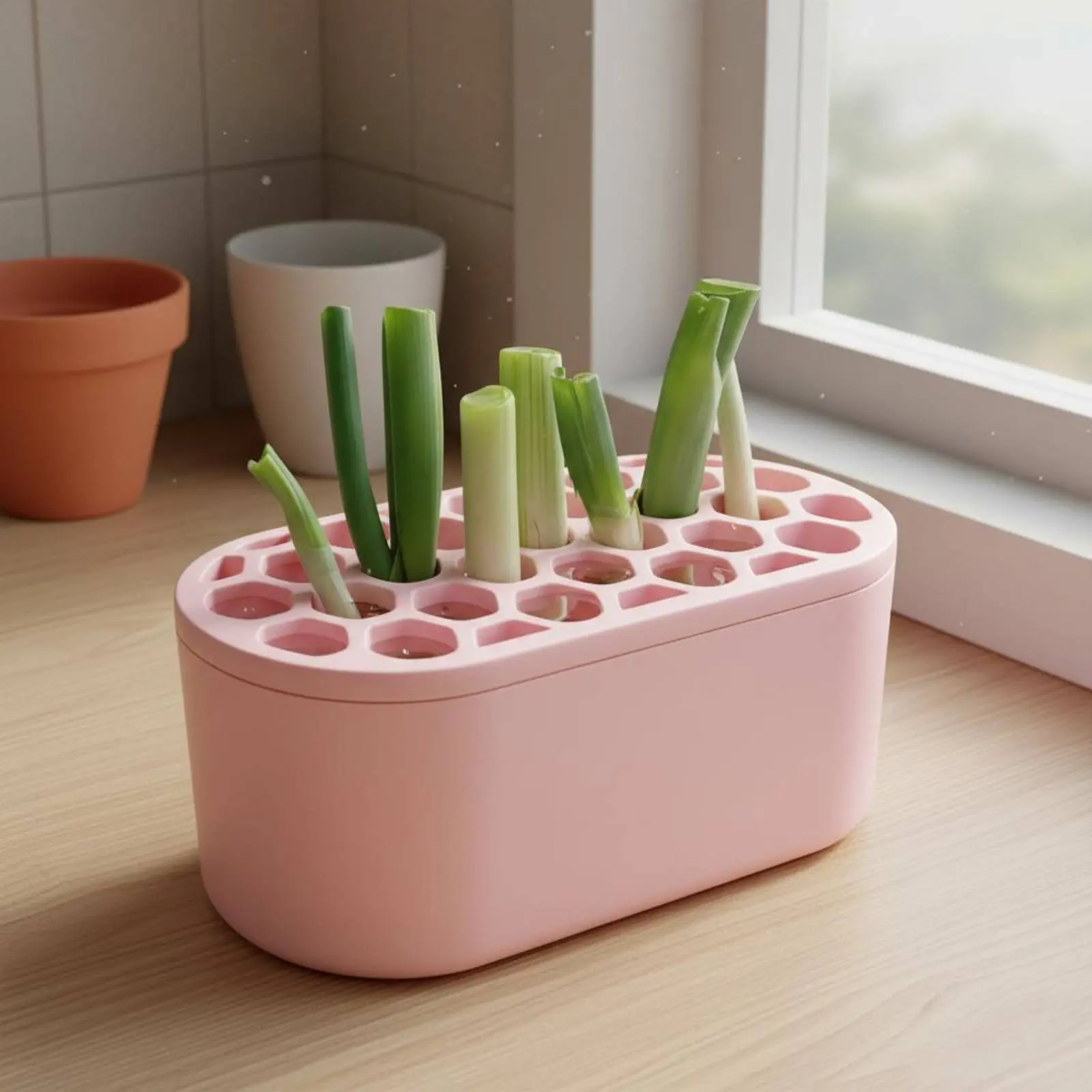 

Green Onion Regrower Regrow Herbs Scallion Growing Box Plant Regrowth Container Easy to Use Kitchen Gadget for Home Cooks
