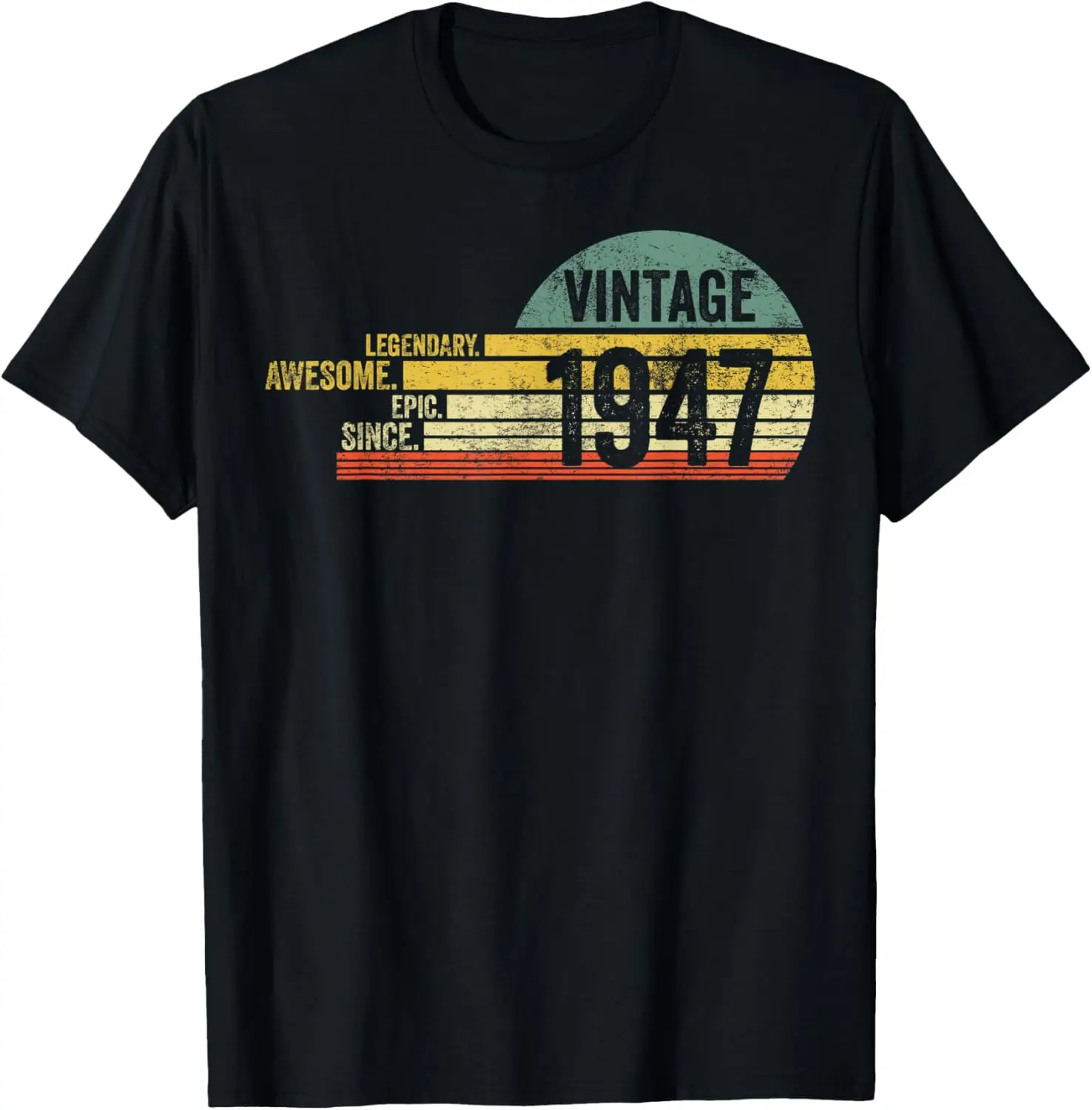 Camiseta de aniversário incrível vintage retrô lendário de 74 anos 1947