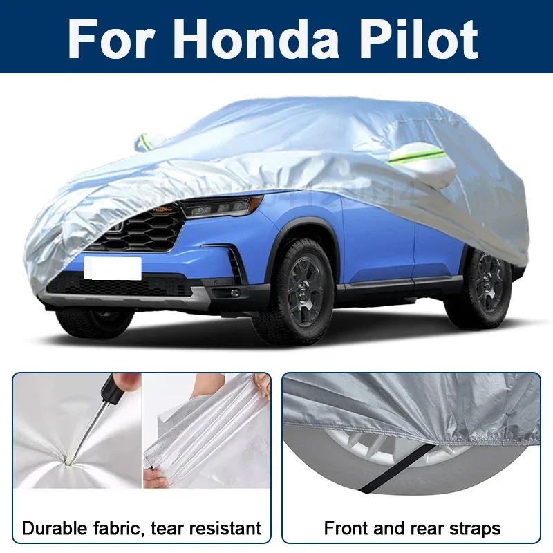 

Всепогодный чехол для автомобиля Honda Pilot с отражающими полосами, водонепроницаемый, снегозащитный, пылезащитный, с защитой от УФ-излучения, автоаксессуары