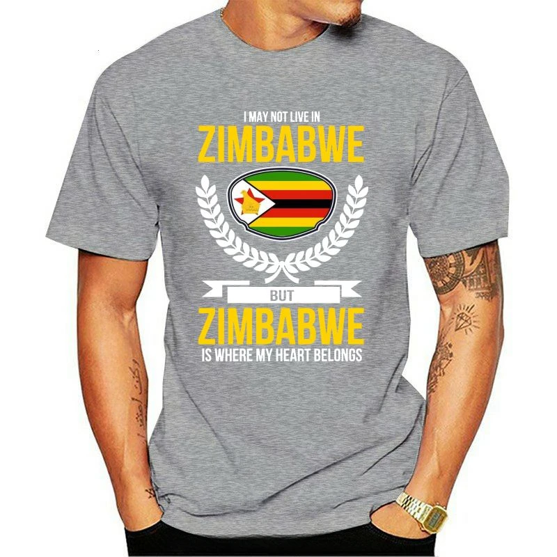 New Zimbabwe T-Shirt, My Heart Belongs To Zimbabwe Country Love Tee Top Cotton Plus Size Clothing Tee Shirt