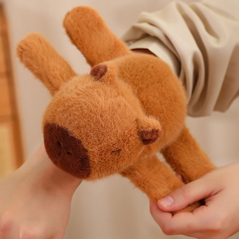 Capybara Backpack Plush Animal Toy Wristband for Party Gift Fashion Jewelry Cartoon Bracelet Toy for Party