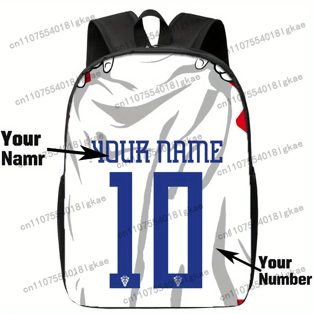 Custom Name & Number Backpack Casual Large Capacity Simple Backpack, Fashionable and Adjustable
