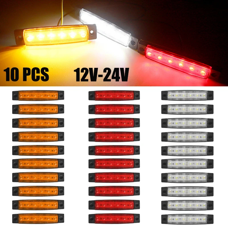 

10 pièces camion remorque Fisk marqueur indicators lumière voiture Сигнальный фрезерный арère avertissement feuère LED 12 В 24 В