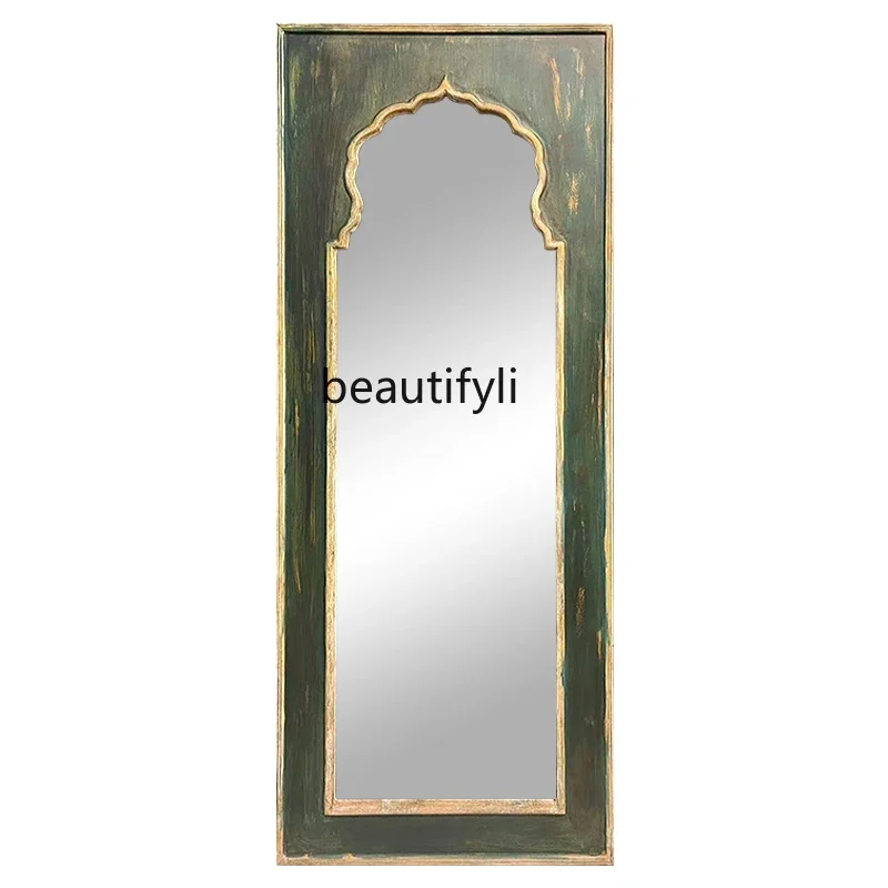

French retro home European fitting American floor mirror wall-mounted full-length mirror