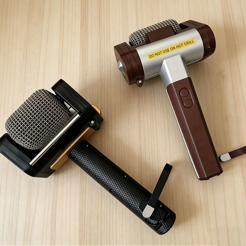 Rechargeable Portable Wireless BBQ Grill Cleaner Brush Brushless Rotating Roller For Outdoor Camping Barbecue