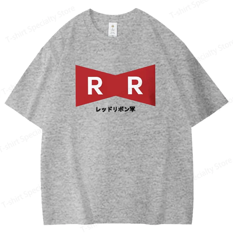 Red Ribbon Army bedrucktes Herren-T-Shirt aus 100 % Baumwolle, übergroße Anime-Grafik-T-Shirts für Damen, Tops, T-Shirts, lässige Streetwear – Detail 7