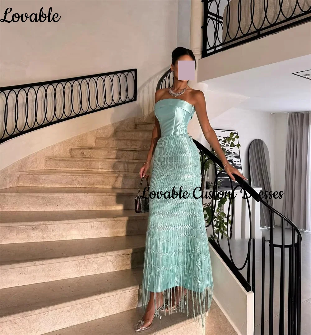 ชุดราตรีแบบสั่งตัด ชุดราตรีผู้หญิงแบบไร้สายรัด ชุดราตรีแบบมีซิปสำหรับงานพรอม ประดับด้วยลูกปัด ชุดราตรียาวแบบทรงเอ ชุดราตรีสำหรับงานพิธีการ