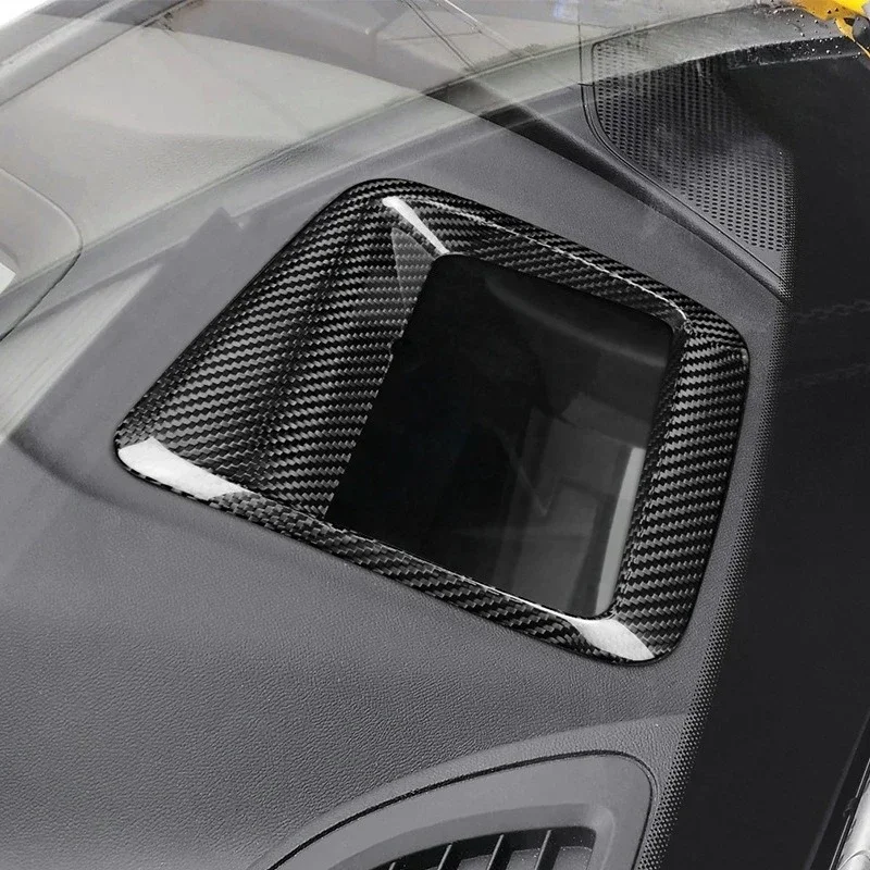 For Chevrolet Camaro Real Dry Carbon Fiber 2024 Interior Decoration Black Head-Up Display Frame Modification Accessories
